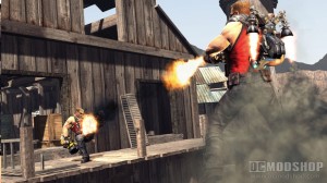Up Close Two Dukes in multiplayer shooting at each other