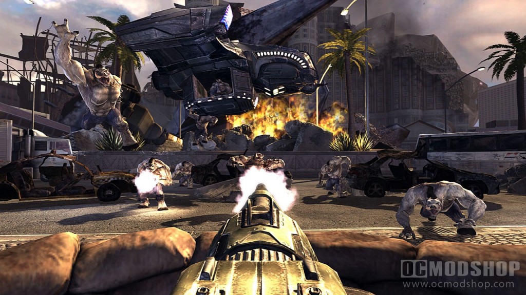 Mowing Down Aliens Mowing down aliens in DNF