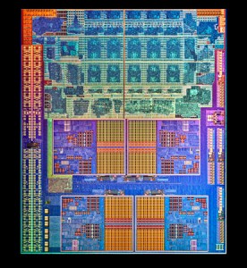 CPU die of AMD's Llano A8-8350 APU CPU die of AMD's Llano A8-8350 APU