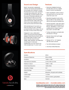 Beats Specification Document Beats Specification Document