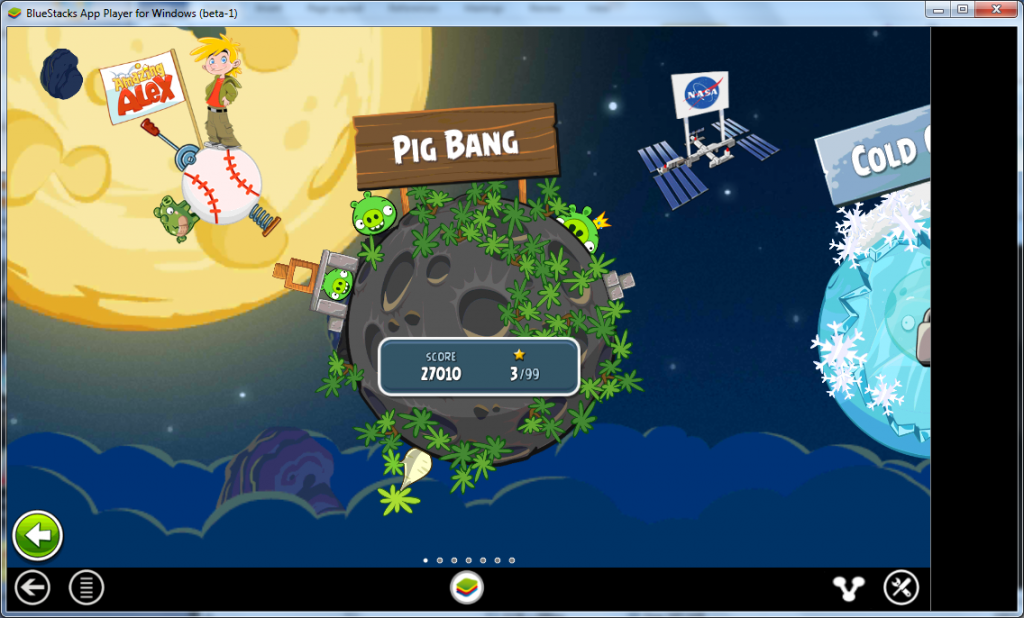 Angry Birds Space runs flawlessly