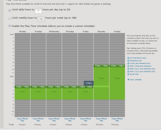 Battle.net Parental Controls