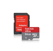 SanDisk 64gb card side