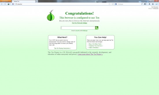 Tor Browser Running