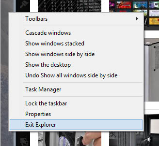 Exit Explorer menu option